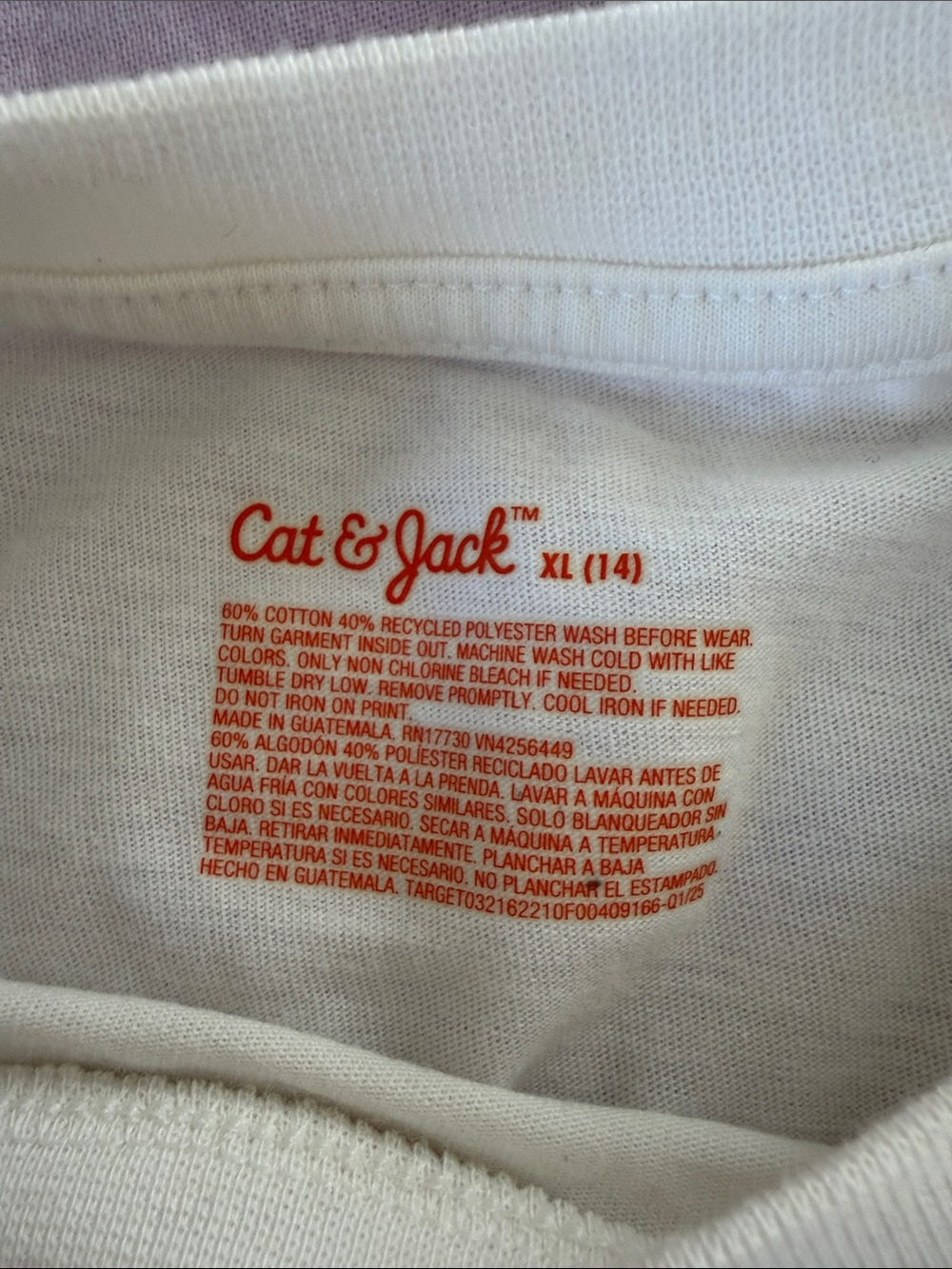 Cat & Jack White Tee with Red Logo Print - Picture 2 of 3